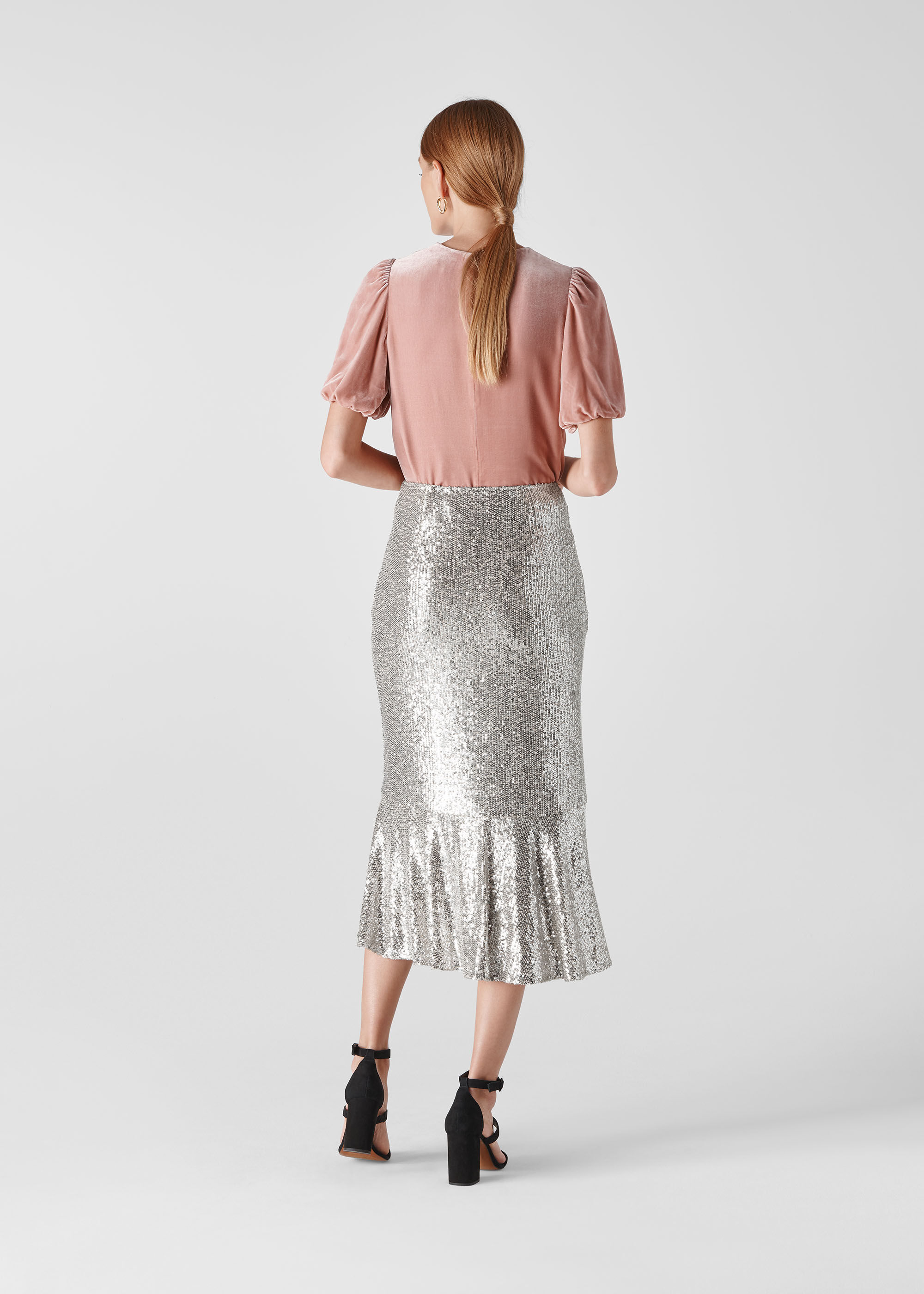 Silver Suki Sequin Skirt | WHISTLES ...